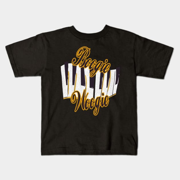 Boogie Woogie Piano Design Kids T-Shirt by echopark12